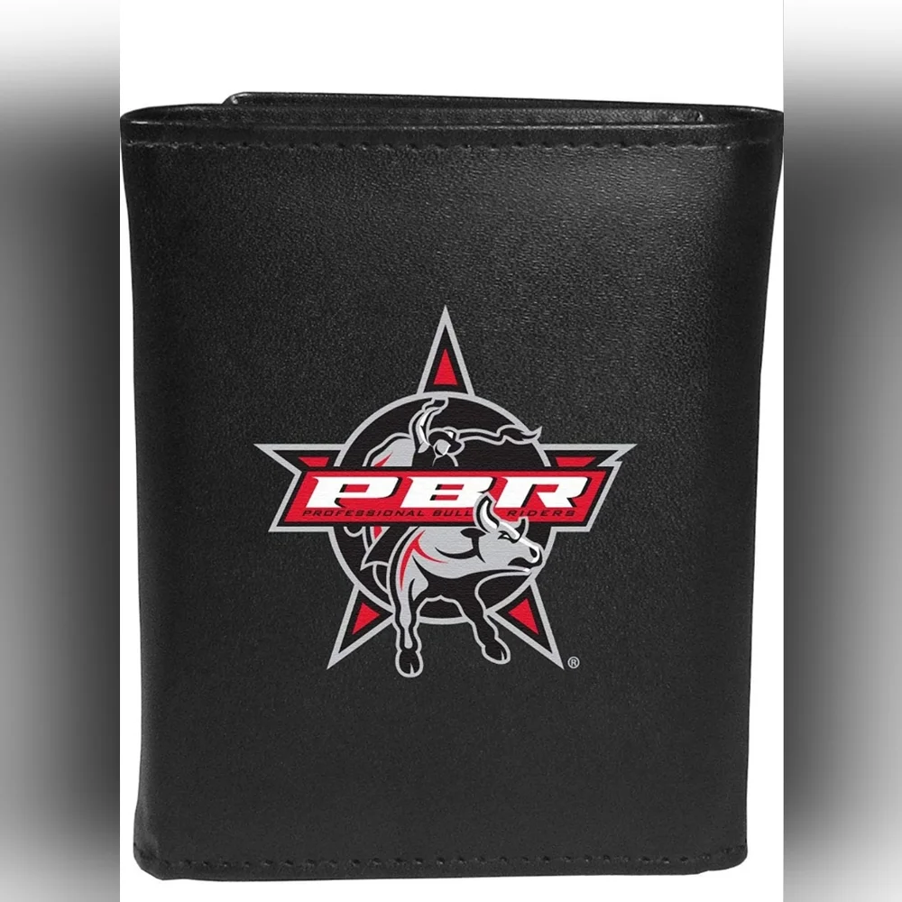 New black PBR rodeo bull rider wallet. Belt buckle available